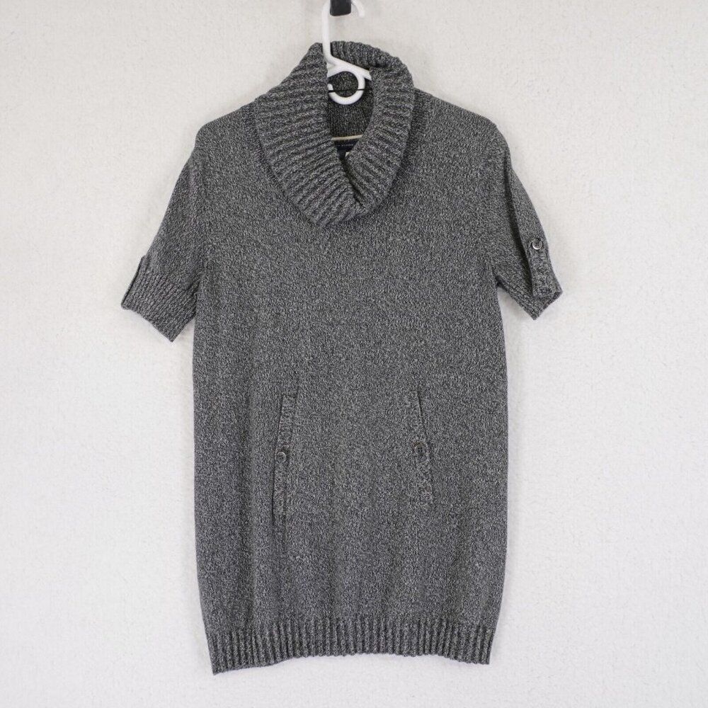 Tommy Hilfiger Gray Cowl Neck Short Sleeve Sweater Large Cotton